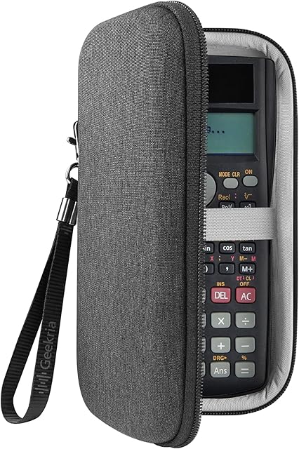 GEEKRIA UltraShell Case for Texas Instruments TI-84 Plus CE Color, TI-83 Plus Calculators, Replacement Protective Hard Shell Travel Carrying Bag with Room for Accessories