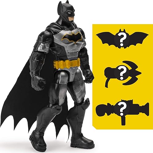 Miniatura 2 de BATMAN 6056744, Figura de acción táctica de renacimiento de 4 pulgadas con 3 accesorios misteriosos, Misión 1, multicolor