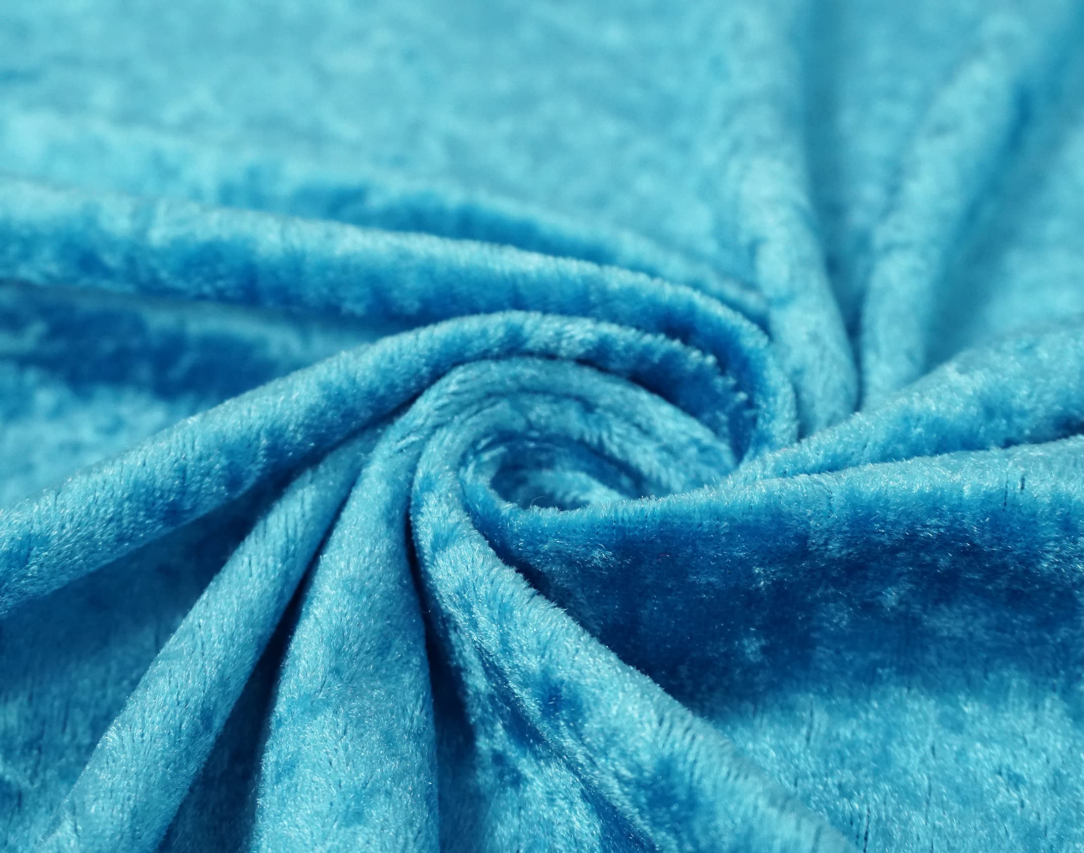 Crushed Velvet Fabric Craft Stretch Velour Material - Soft Furnishing & Craft Velour Fabric - 150cm Wide (Turquoise, Sold by The Metre)