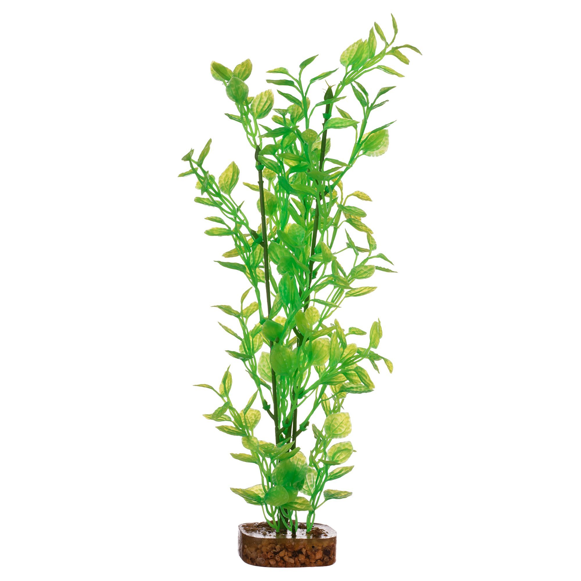 glofish plant aquarium décor, green and yellow large, fluorescent under blue led light ( 6 pieces)