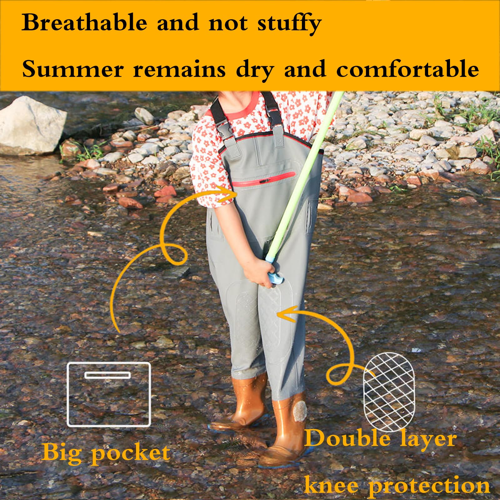 Vadeadores Para Niños Wansiman - Pantalones De Pesca Con Botas Integradas, Material PVC, Impermeables, Tallas 24 A 36, Ideales Para Actividades Acuáticas