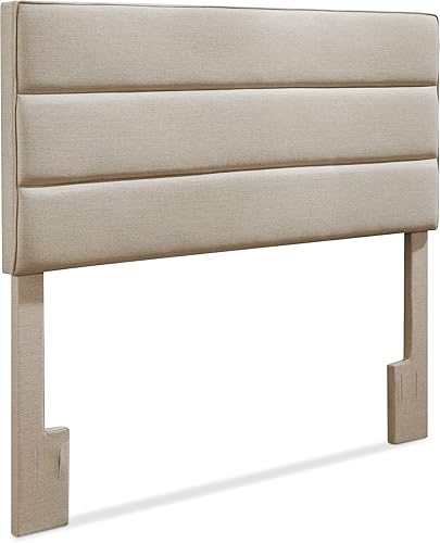 Miniatura 19 de Serta Colección Palisades - Cabecero acolchado tapizado, diseño moderno copetudo, tela suave con textura de lino, tamaño King oriental, color marrón