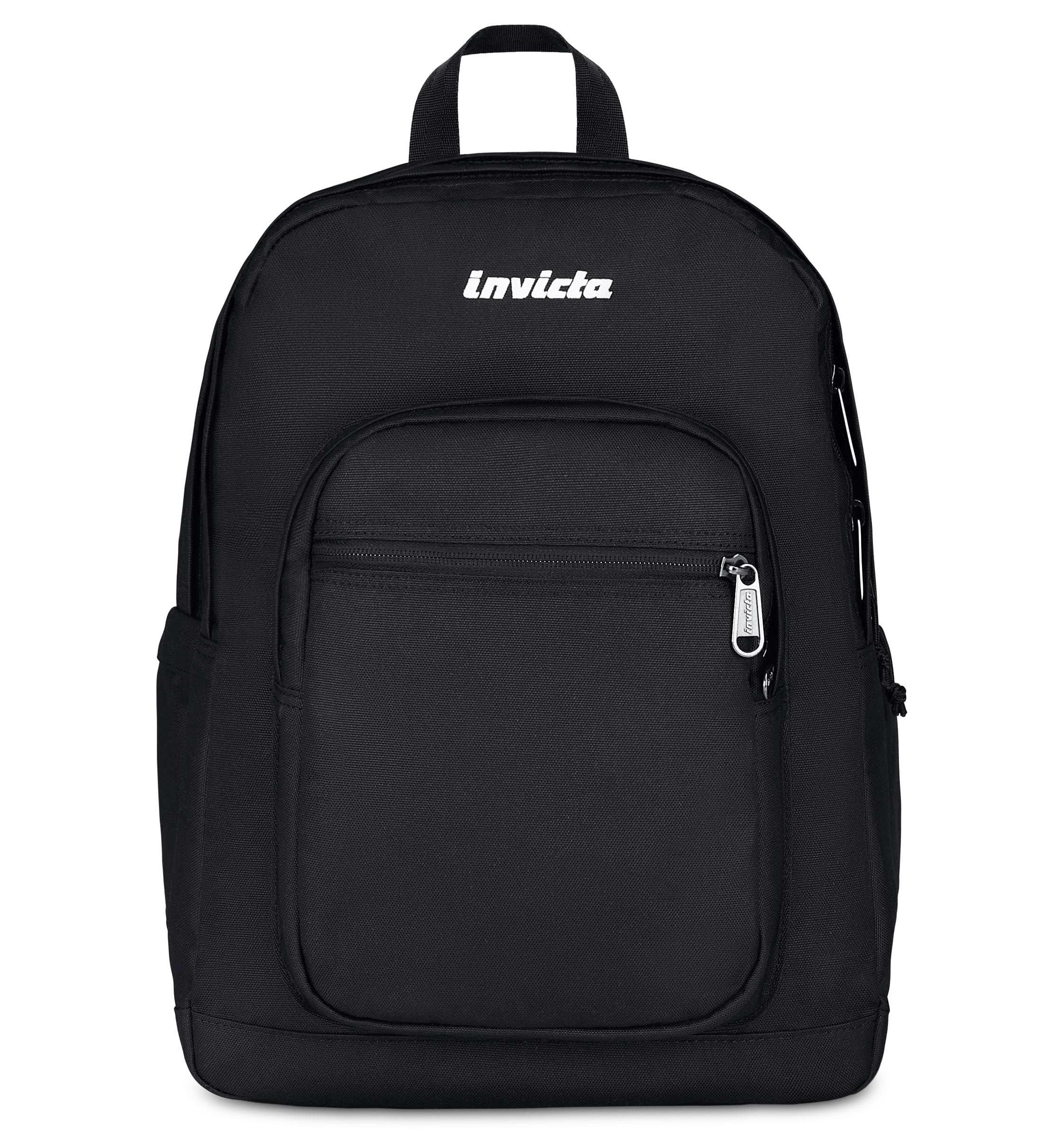 Invicta Jelek Zaino Scuola Media Ragazzo Ragazza, Scuola Superiore, Tinta Unita, Scomparto PC, Tasca Borraccia, nero