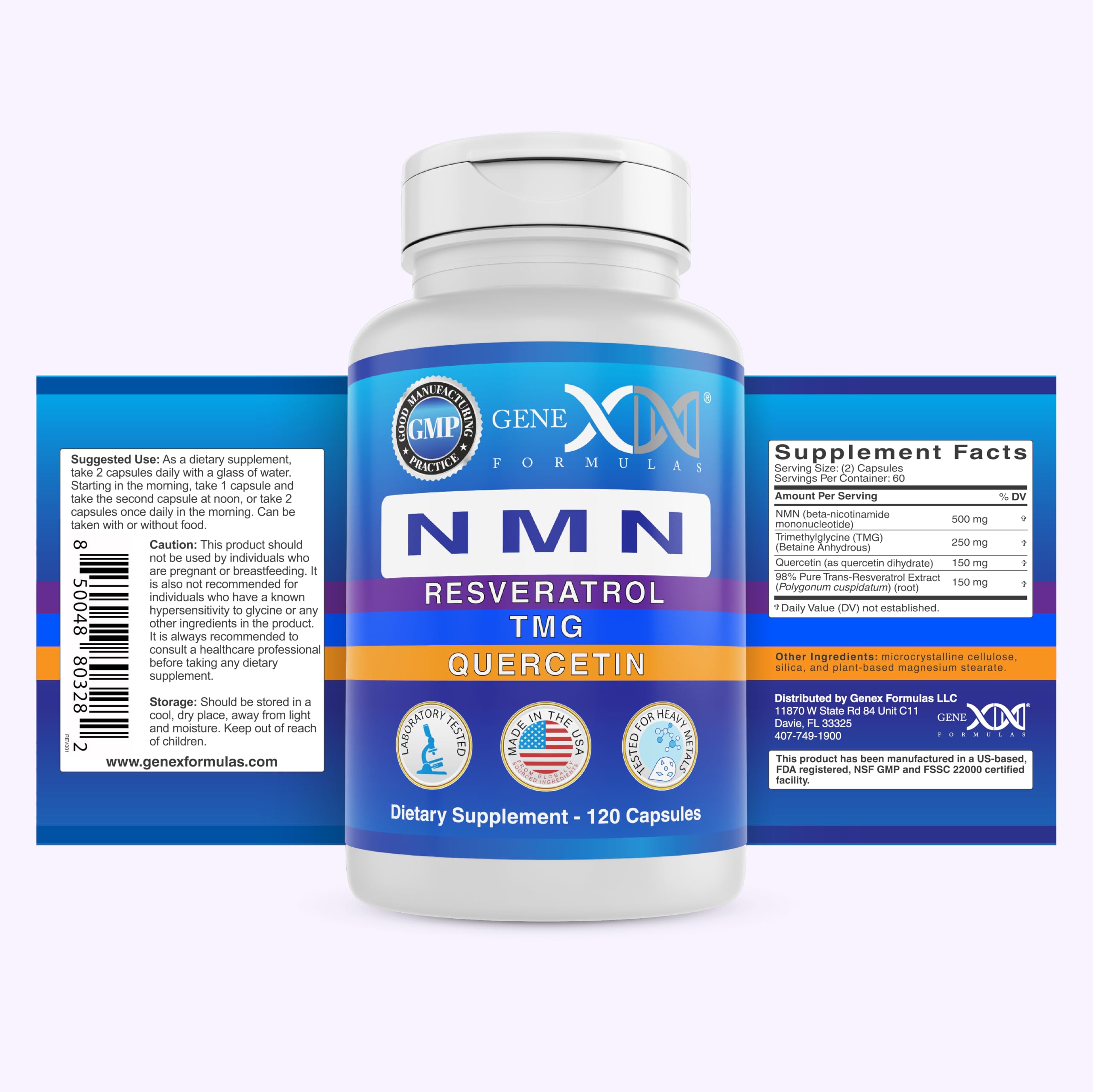 Genex Formulas NMN 1000mg 4-in-1 with TMG, Quercetin and Resveratrol — Amazon image 9