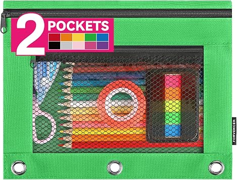 Forvencer Adorable Zipper Pencil Pouch,Cute Zipper Pouch for 3 ring Binder