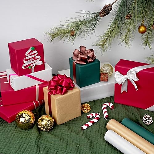 Miniatura 28 de BIOBROWN Rollo de papel de regalo de estraza negro, 17 pulgadas x 33 pies (47 pies cuadrados total) Papel de regalo de color sólido mate, papel