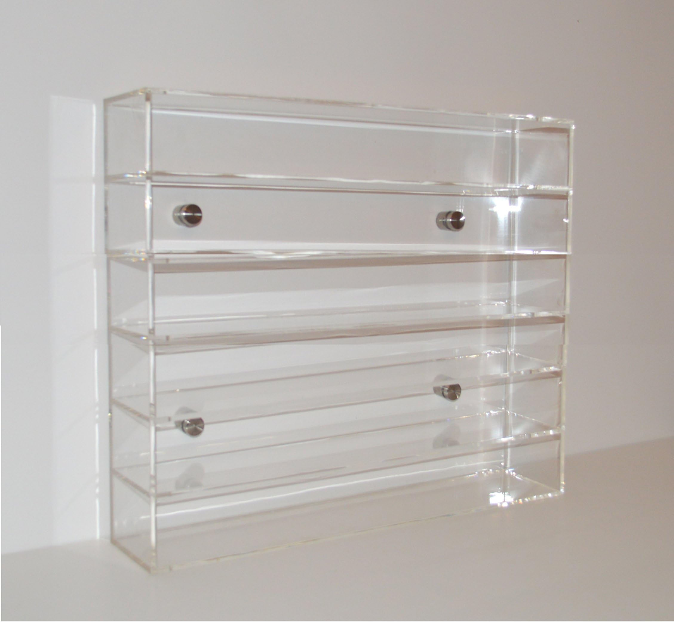 Wall Shelf for 1: 43 Model Cars with Lid/Cover Made Of Acrylic Glass Display Cabinet Size XXL, glass, transparent, Mit 6 Regalböden