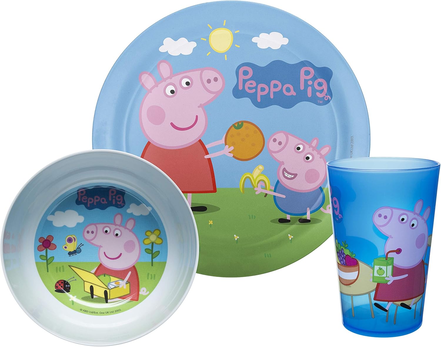 Zak Designs Dinnerware Includes Plate, Bowl, Tumbler and Utensil Tableware Made of Durable Material and Perfect for Kids (George, 5 Piece Set, BPA-Free), Peppa Pig 5pc : Tools & Home Improvement