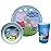 Zak Designs 5-Piece Dinnerware Set, Peppa Pig - Durable Plastic & Stainless Steel - Includes Tumbler, 8-Inch Plate, 6-Inch Bowl, Fork & Spoon - Suitable for Kids Ages 3+