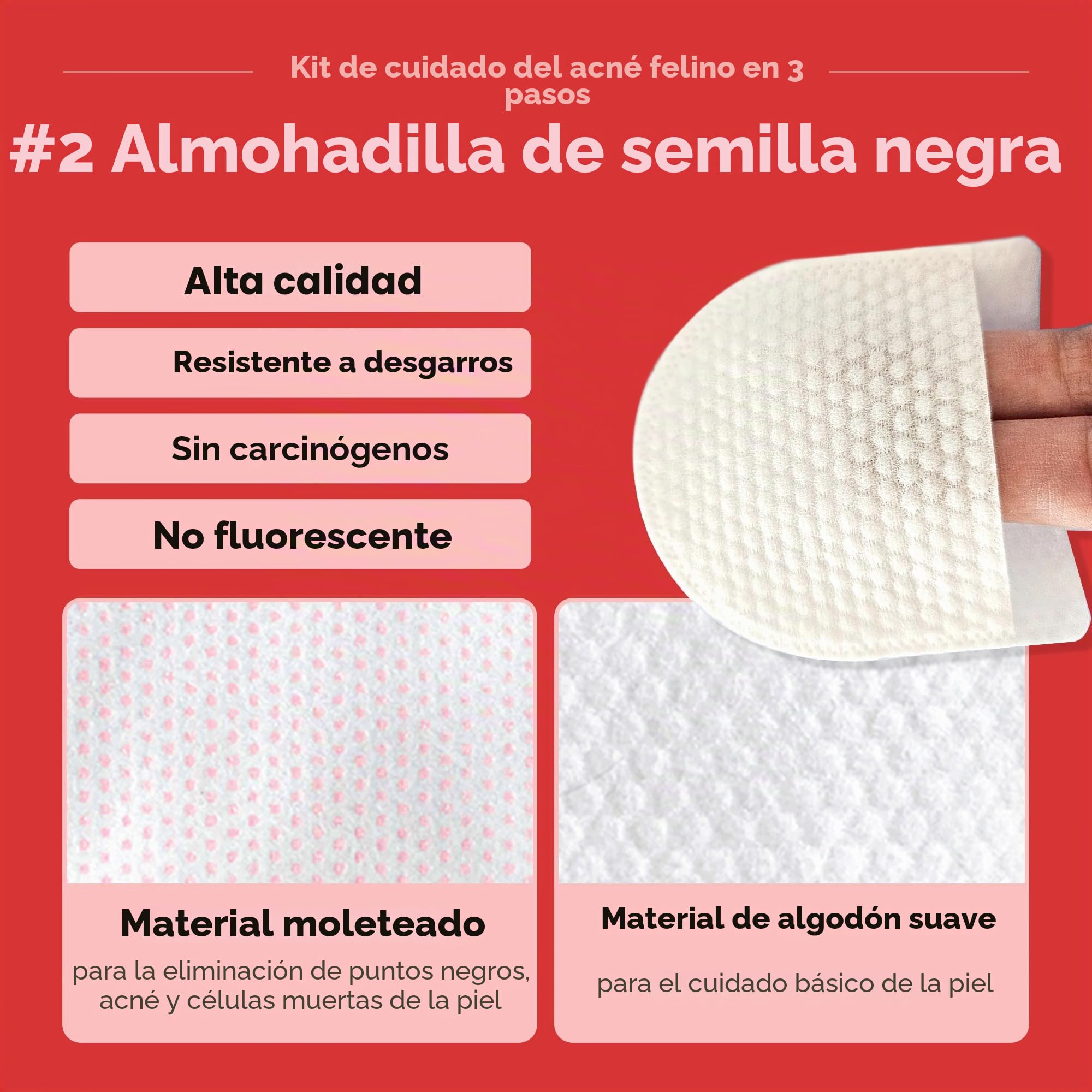 JAYU PET Kit de cuidado del acné de gato de 3 pasos, limpiador hipoalergénico para acné felino, almohadillas de doble cara para el acné de gato (1EA), toallitas de tratamiento de barbilla para el acné