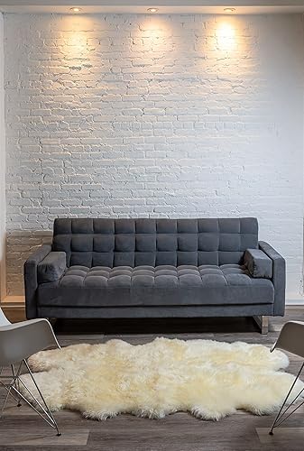 Miniatura 9 de Alfombra de lana de oveja de Nueva Zelanda natural, gruesa y exuberante de 2.5 pulgadas, antideslizante, hipoalergénica, 100% auténtica de alta