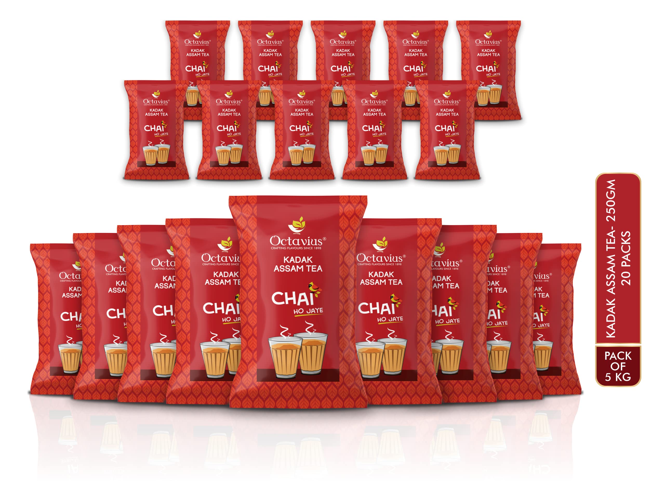 Octavius|Kadak Assam Tea-250Gm (Pack Of 20)-5Kg|Extra Strong Assam Tea|Black Tea|Kadak Chai Patti|Loose Tea|Strong Chai|Tea Powder|Chai Patti|Taza Tea|Garden Fresh Tea|Tea 5 Kg (B0BN1H8J98) Amazon Price History, Amazon Price Tracker