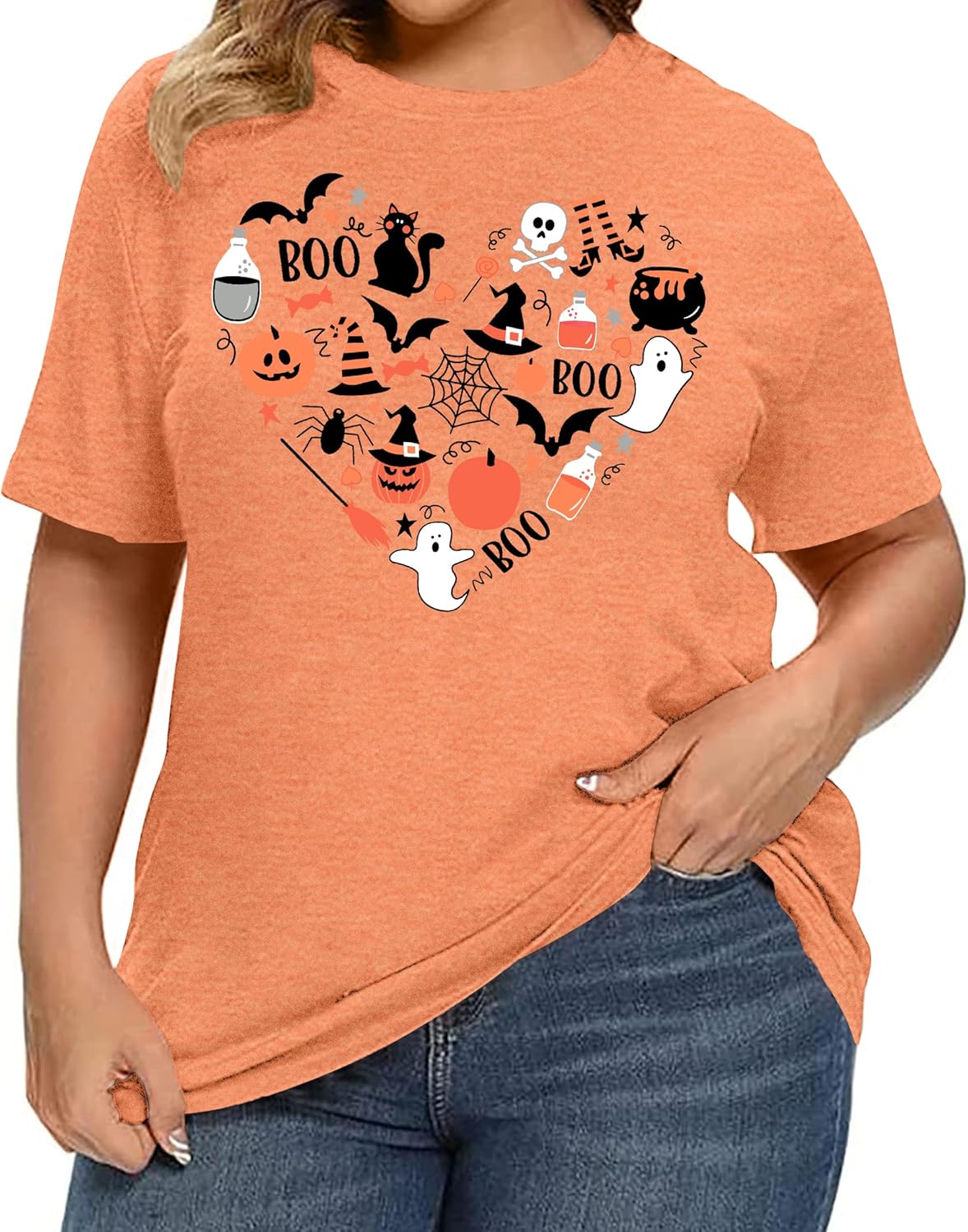 Plus Size Halloween Shirts Women Hocus Pocus Squad T-Shirt Sanderson Sisters Oversized Tee Tops - Image 2