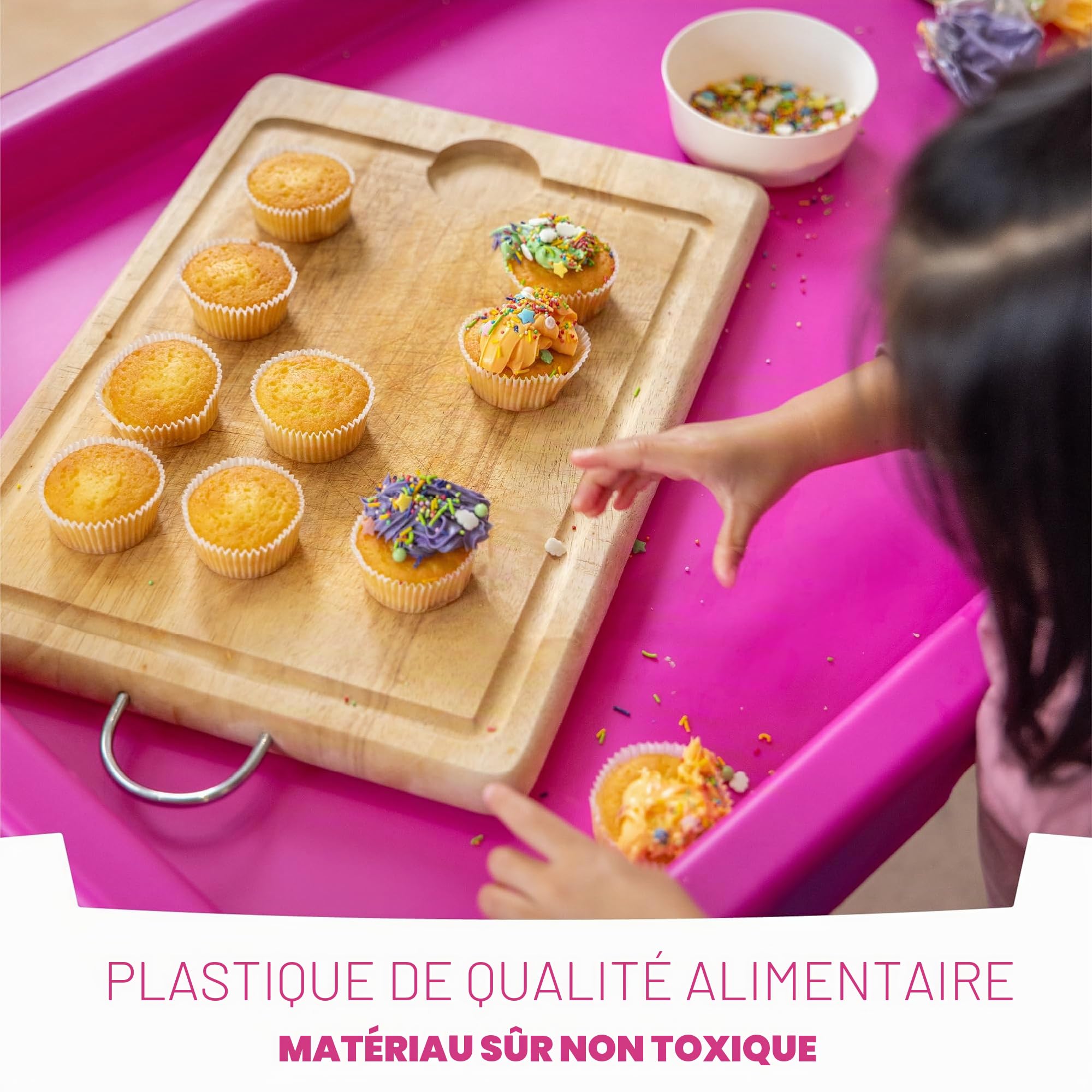 Play Tray Table d'activités sensorielles pour Enfants, Table de Jeu désordonnée, Table de Jeu pour Eau et Sable, Utilisation en extérieur et en intérieur