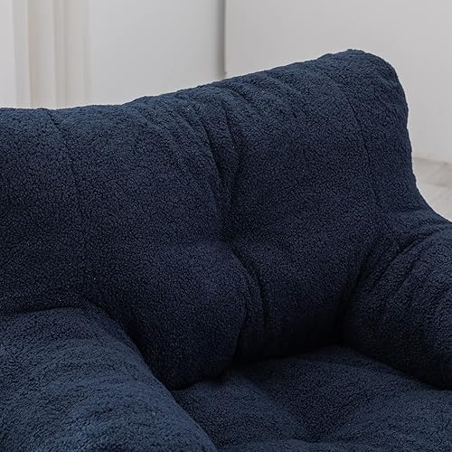 Miniatura 7 de Beanbags - Silla puff ultra suave de tela de peluche para adultos y niños, cómoda silla de ocio para dormitorio, sala de estar, apartamento, azul