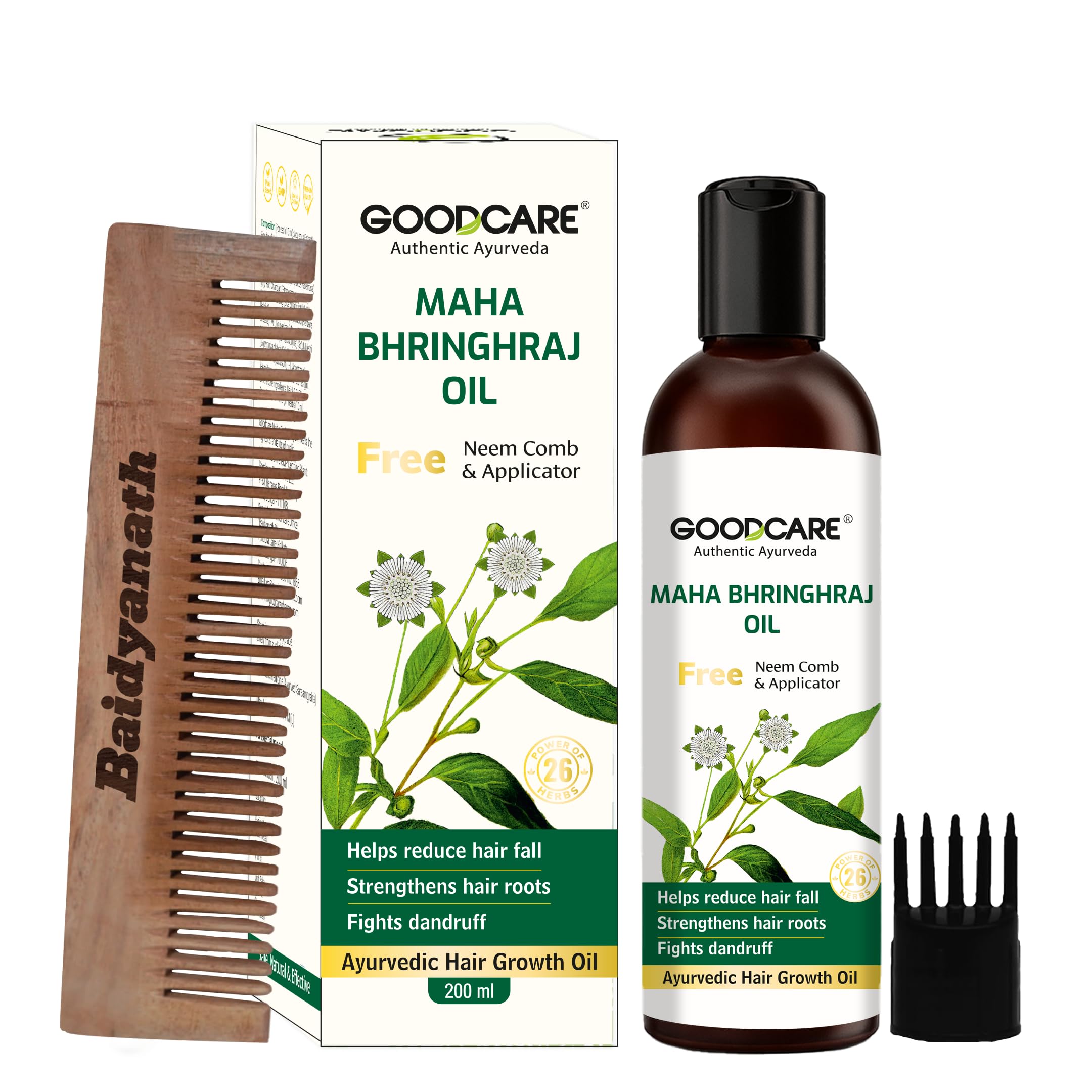 Goodcare Maha Bhringraj Hair Oil-200 ML| With Applicator and Free Comb| Ultimate Care with Ayurveda for healthy hair growth| Bhringraj For Hairfall Control and Strong Hair| Dandruff Control & Frizz Free Hair-image-9