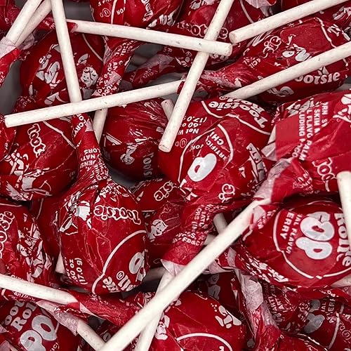 Miniatura 2 de Tootsie Pops Paletas, Cherry Tootsie Pops - Bolsa a granel de 60 Tootsie Pops (aproximadamente 2.5 libras de Tootsie Roll Pops) por Inspired Candy.