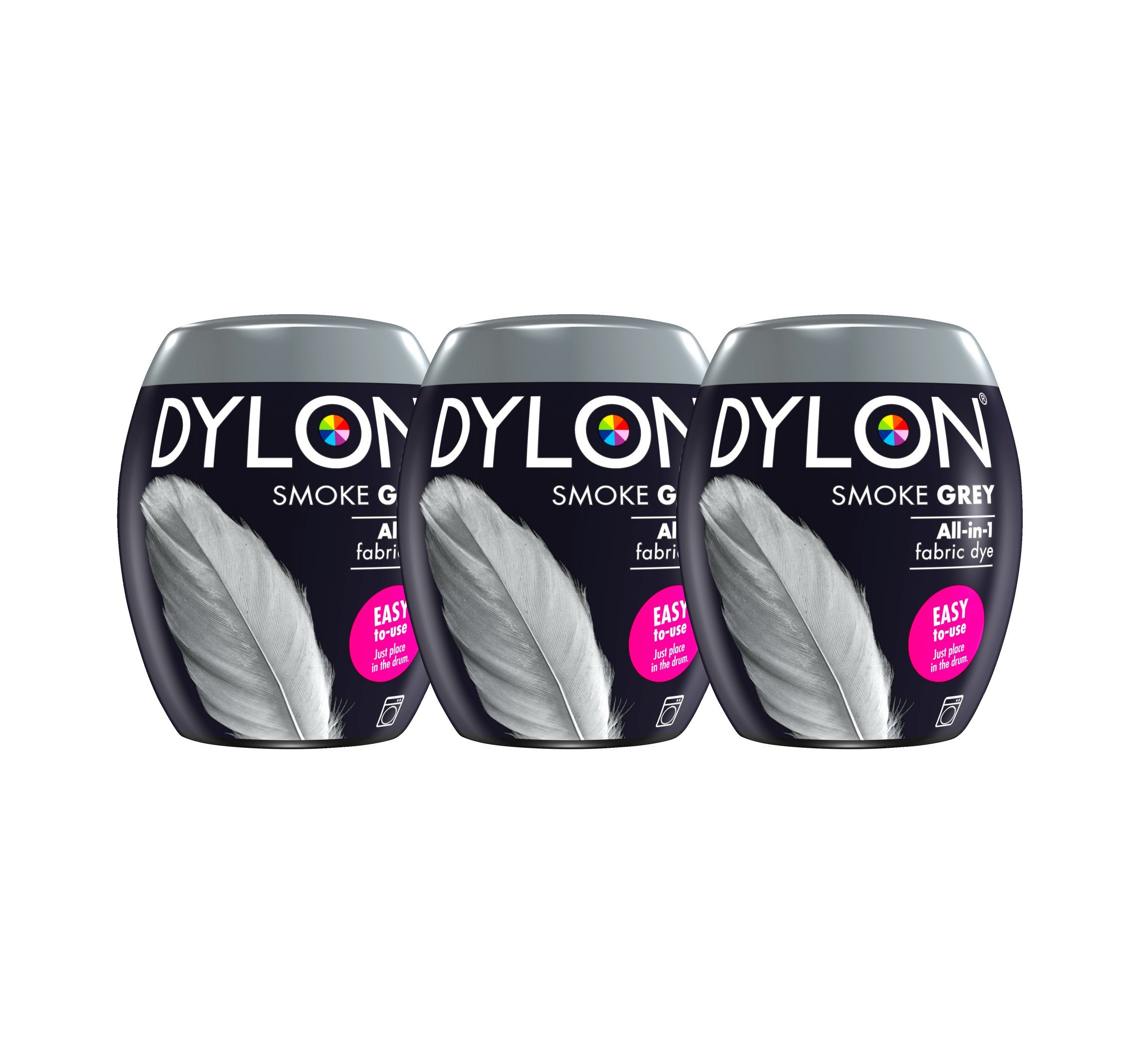Neue Dylon 350g Rauchgrau Maschinenfarbstoff Aushülsen 3 Pack