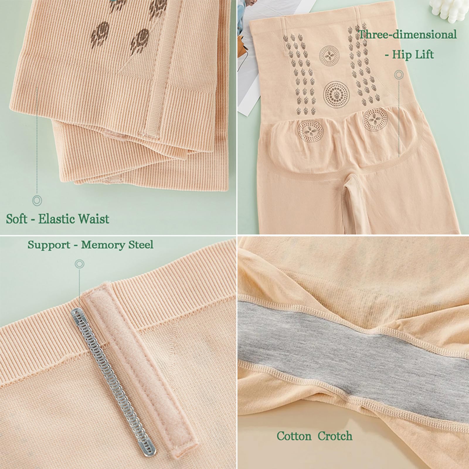 Fajas Moldeadoras de Control de Barriga de restauración de Fibra, Ropa Interior de Entrenamiento de Cintura Alta para Adelgazar Muslos para Mujeres Bragas Moldeadoras de Cuerpo