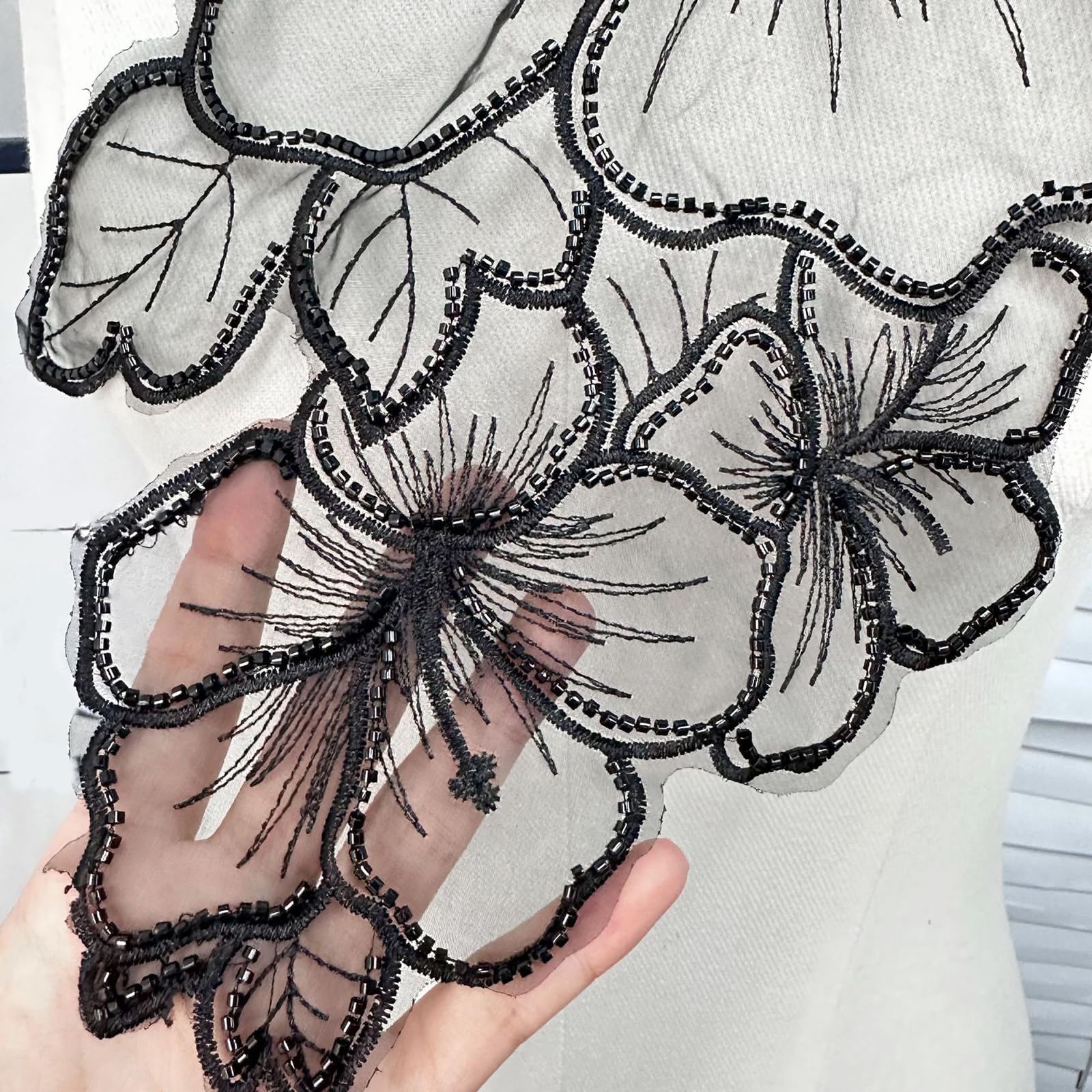 Kleiderapplikationen, Gestickte Blumen-Stoffflicken, übergroße Stoffapplikationen Aufnähen