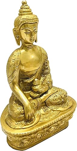 Miniatura 2 de Estatua de Buda de latón, ídolo de Gautam Buda, adoración de Siddhattha, habitación interior, oficina, meditación, inauguración de la casa, Día