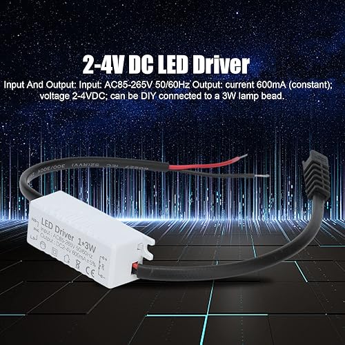 Miniatura 4 de Controlador LED pequeño de 3 W, CA 85-265V a 2-4VDC 600mA Fuente de alimentación Conector de controlador Transformador de lámpara LED para la