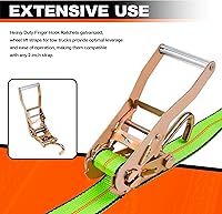 Vista 5 de Wheel Lift Straps,2pack,2" X10'Quick-Pick Wheel Lift Strap with Finger Hook Ratchet to fit Jerr-Dan MPL Element Tire Basket Strap with Side Hook