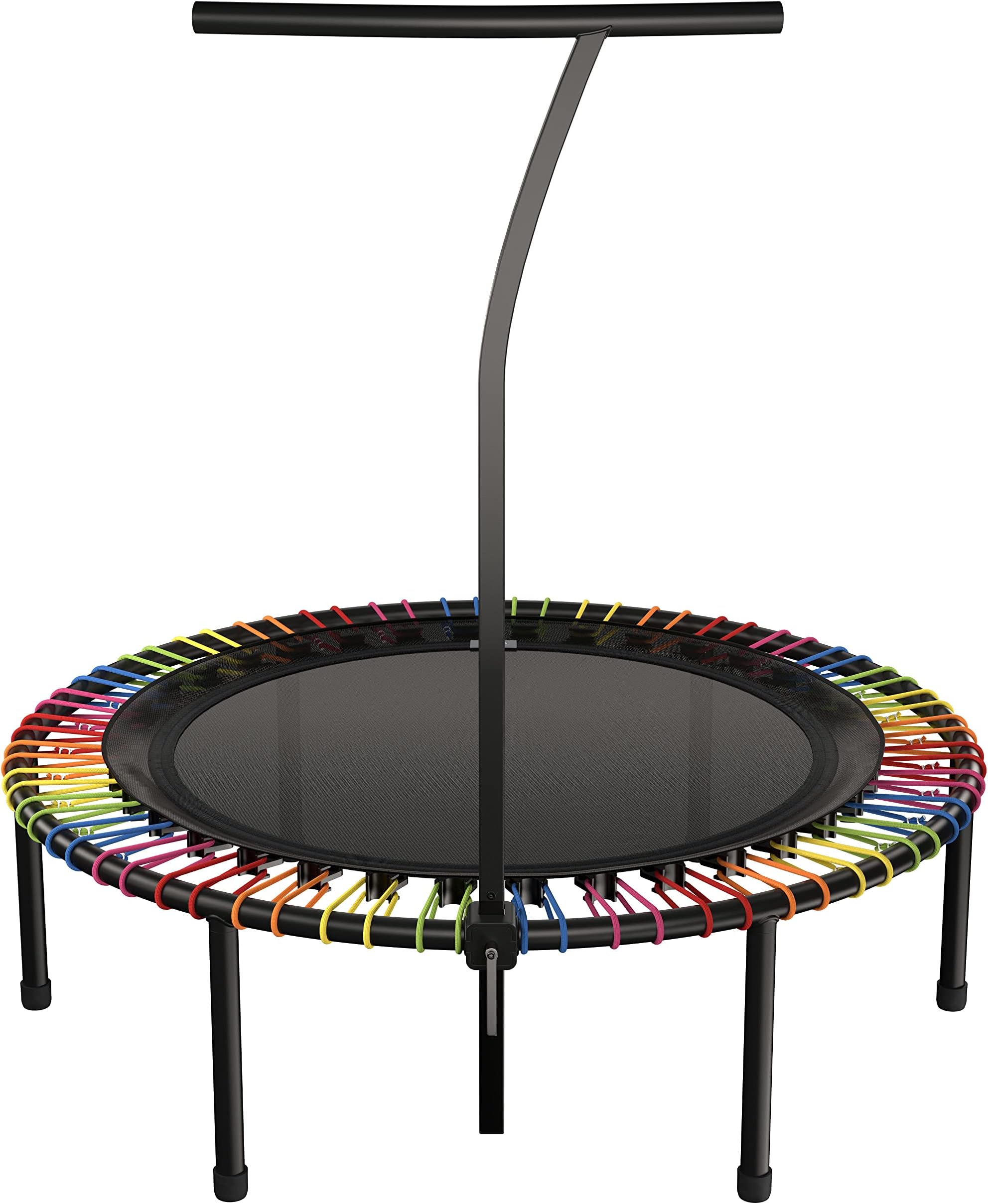 bellicon Plus 49" fitness trampoline (rainbow) with handle bar and bungee suspension up to 31 st (Ultra Strong) | Best performing rebounder