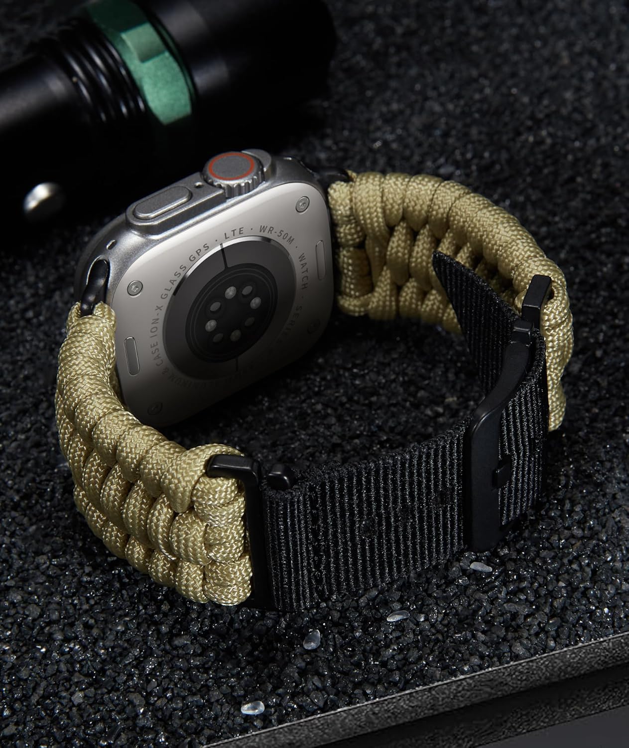 BINLUN Compatible with Apple Watch Band 49mm 46mm 45mm 44mm 42mm, Braided Paracord Nylon Replacement Strap Compatible with iWatch Ultra3 Ultra2 Ultra SE3 Series 11/10/9/8/7/SE2/SE/6/5/4/3/2/1 for Men - Image 4