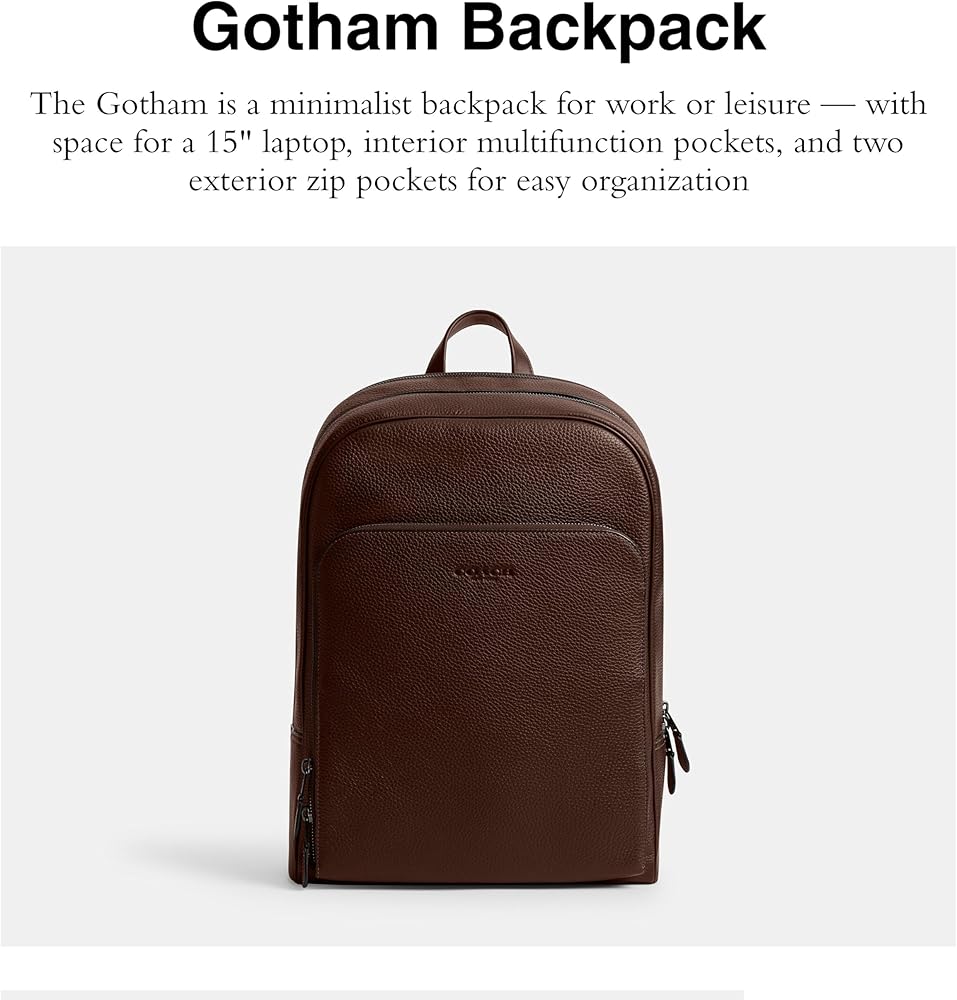 Amazon.com: Coach Men's Gotham Backpack in Pebble Leather