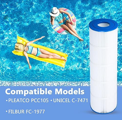 Miniatura 3 de Filtro de piscina CCP420 compatible con Pentair Clean and Clear Plus 420, Pleatco PCC105-PAK4, Pentair R173576, 178584, Ultral-A6, Unicel C-7471,