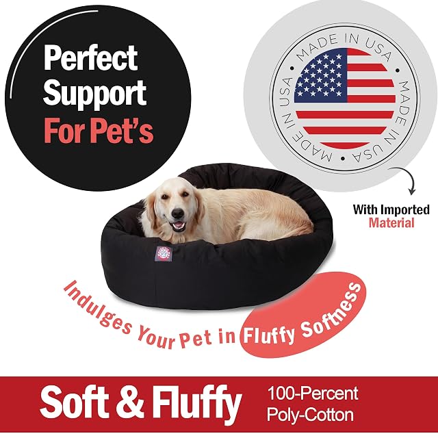 Foto 2 de 6 de Majestic Pet Cama para Perro Bagel Negra de 40 Pulgadas de Products
