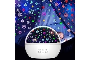 Christmas Snowflake Projector Lights Indoor, with 360 Degree Snowflake and Star Rotation