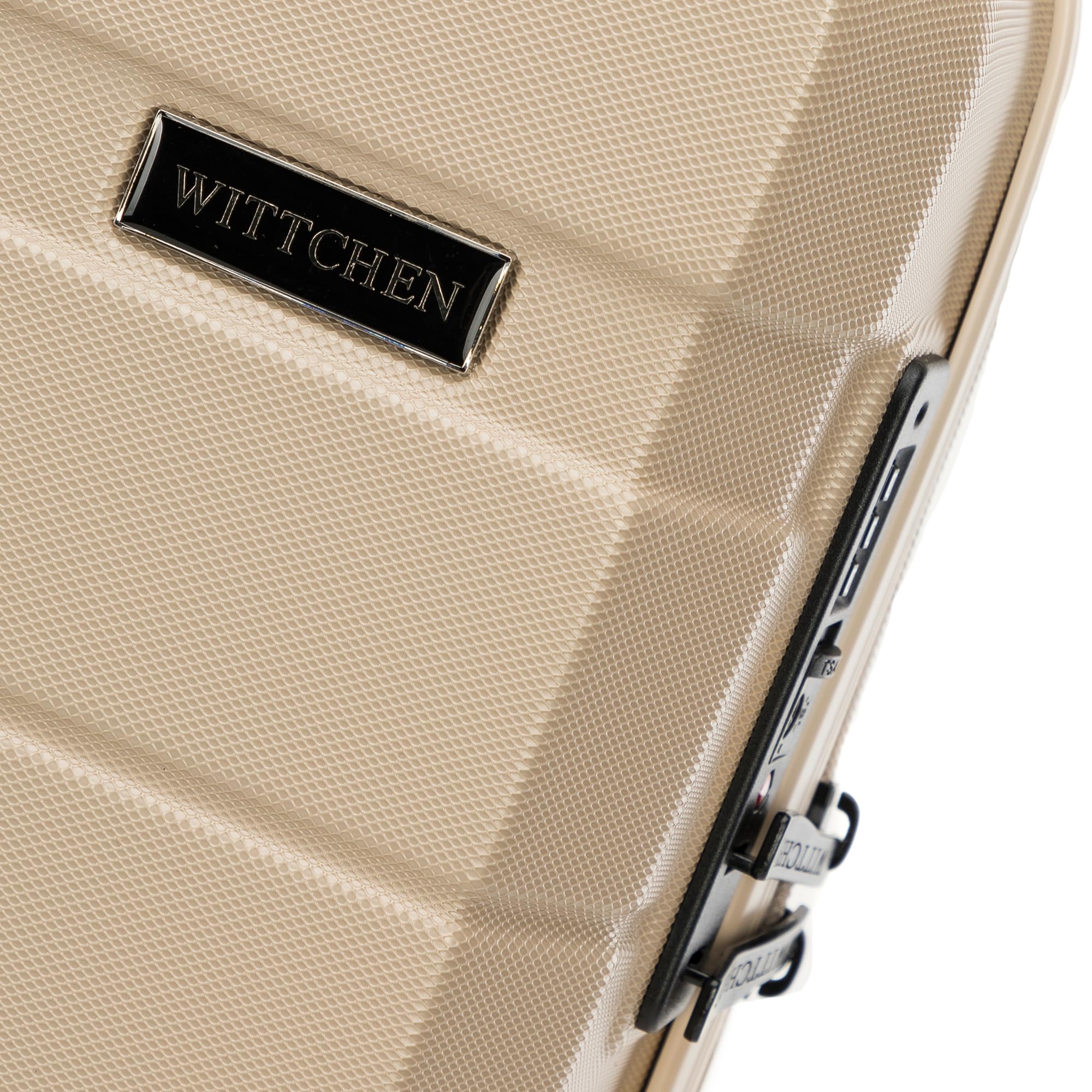 WITTCHEN Valise de Voyage Set de 3 valises Valise à roulettes Bagages à Main en ABS avec 4 roulettes pivotantes Serrure à Combinaison Poignée télescopique COMODO Line Beige