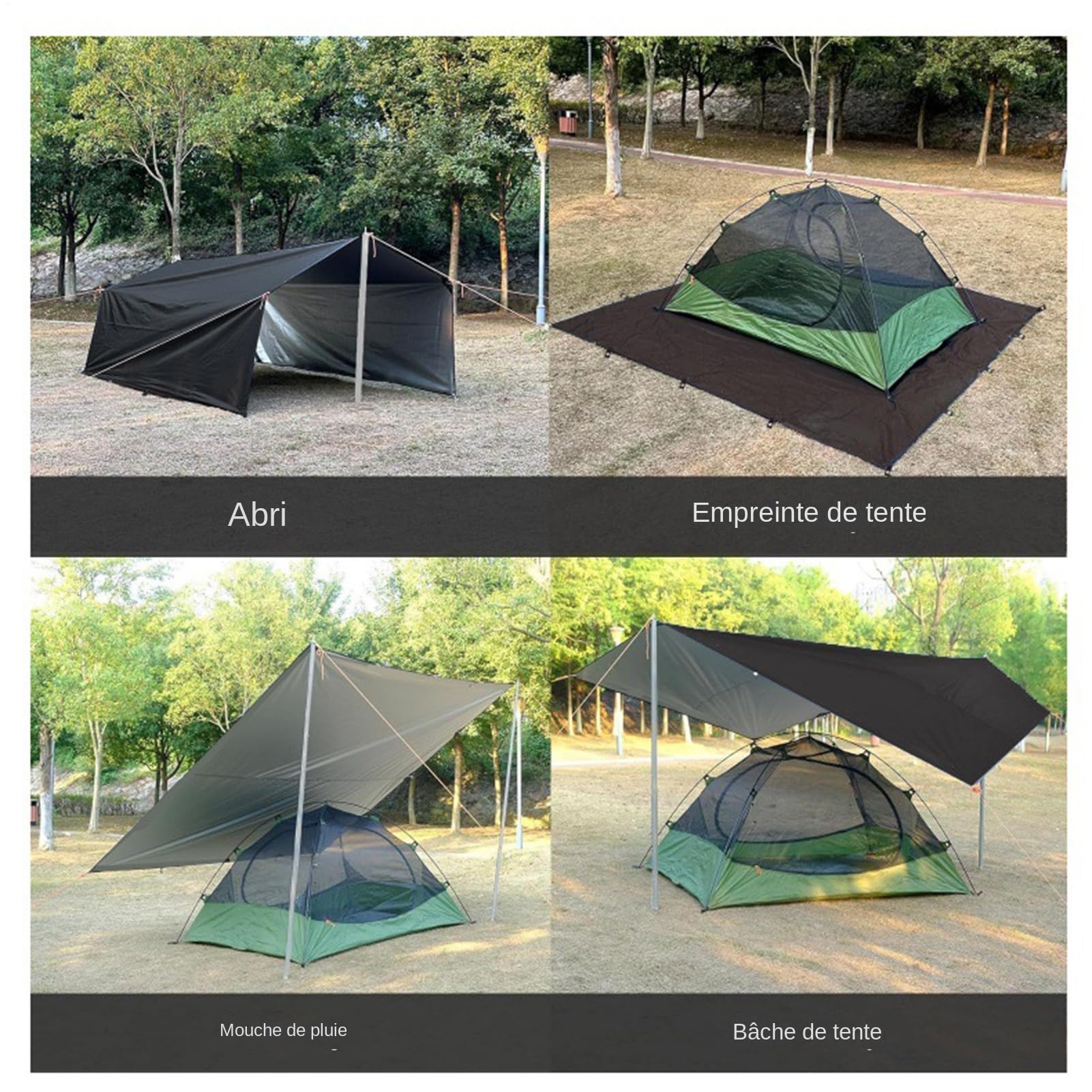 Telo da Campeggio Impermeabile Copertura Impermeabile per Esterni | Telo Leggero Resistente alle Intemperie per Escursionismo, Sopravvivenza, Picnic e Attività Outdoor
