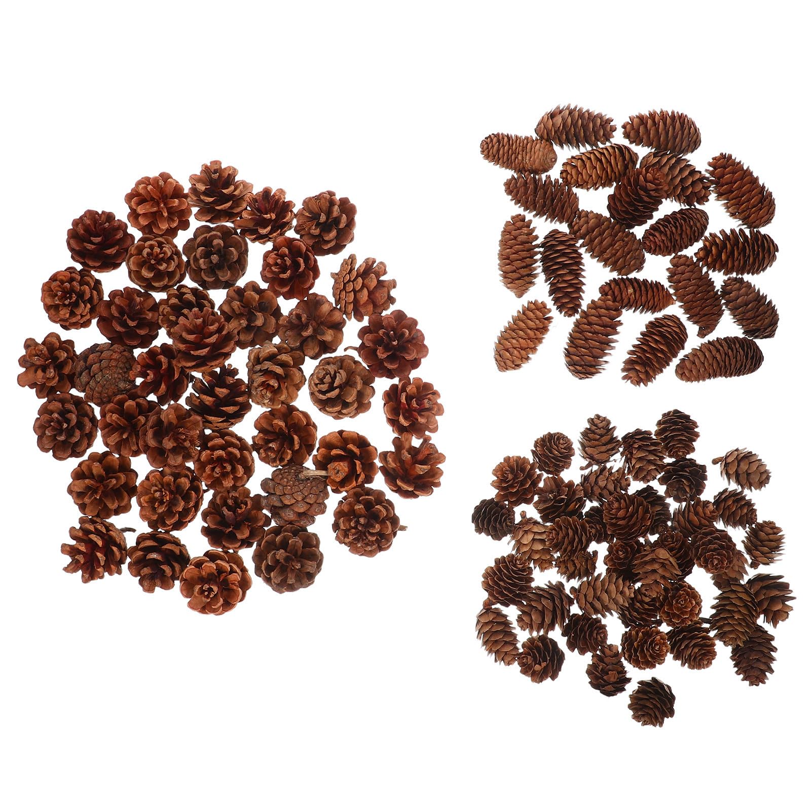 Mikikit Pigne Natalizie Naturali Color caffè 120 Pezzi Mini Rami di Pino Finti per Decorazioni Festive per Addobbi Albero di Natale e Feste