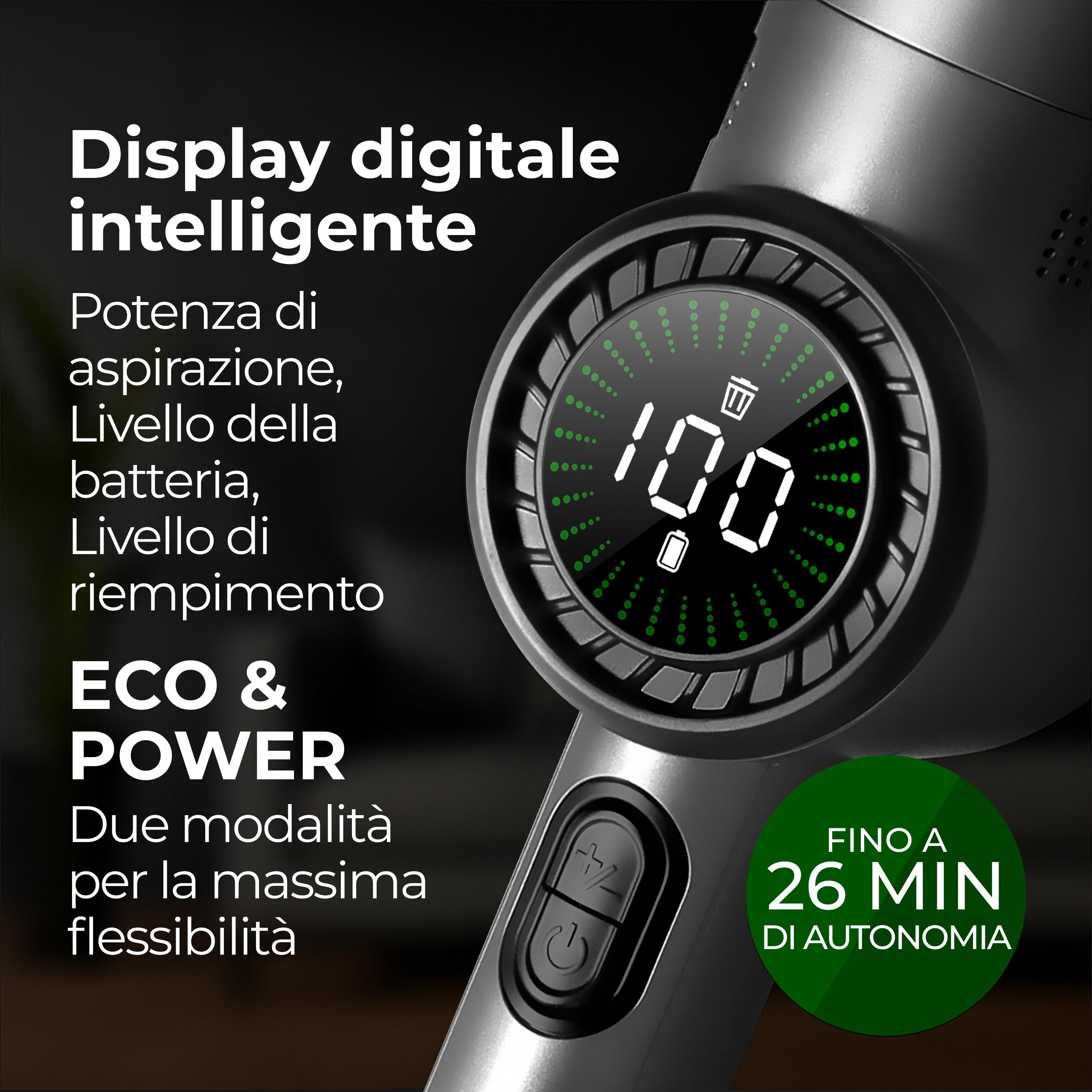 LEBENLANG Aspirabriciole Senza Fili Potente 17000PA - Incl. Supporto | Incl. Potente Batteria & Con Funzione Di Ricarica & HEPA Filtro I Aspirapolvere Auto Portatile Mini Aspira Briciole Elettrico