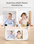 Dr.Care NovaView Pro Baby Monitor No WiFi with Motion Detection - 5" 1080P Split Screen Display, Clear Night Vision, Real-Time/VOX, 2X/4X Zoom, 5000mAh Battery, 2-Way Audio, Pan & Tilt Baby Camara