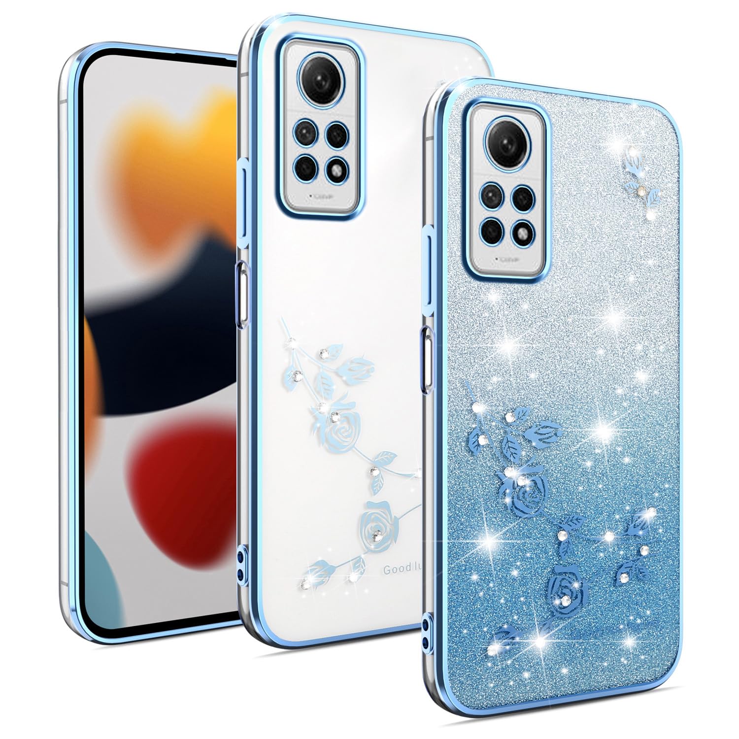 XINYEXIN Cover Glitter per Xiaomi Redmi Note 13 Pro Plus 5G (Pro+ 5G), Custodia Bling Brilla Ultrasottile Trasparente Antiurto, Carino Scintillante con Donne e Ragazze - Oro rosa