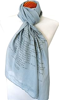 David Bowie scarf. Grey. Space Oddity print. David Bowie gift.