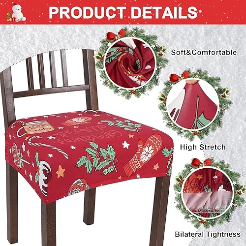 Miniatura 2 de NIBESSER Juego de 6 fundas de asiento para sillas de comedor, elásticas, suaves, extraíbles y lavables, fundas de cojín para comedor, fundas de