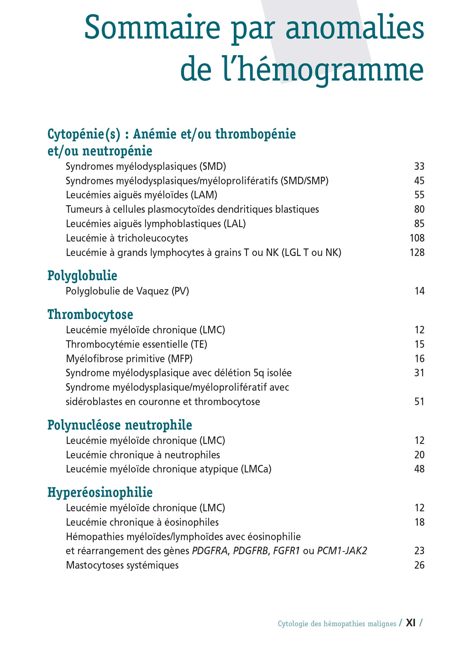 Cytologie des hémopathies malignes: Anomalies sanguines et médullaires
