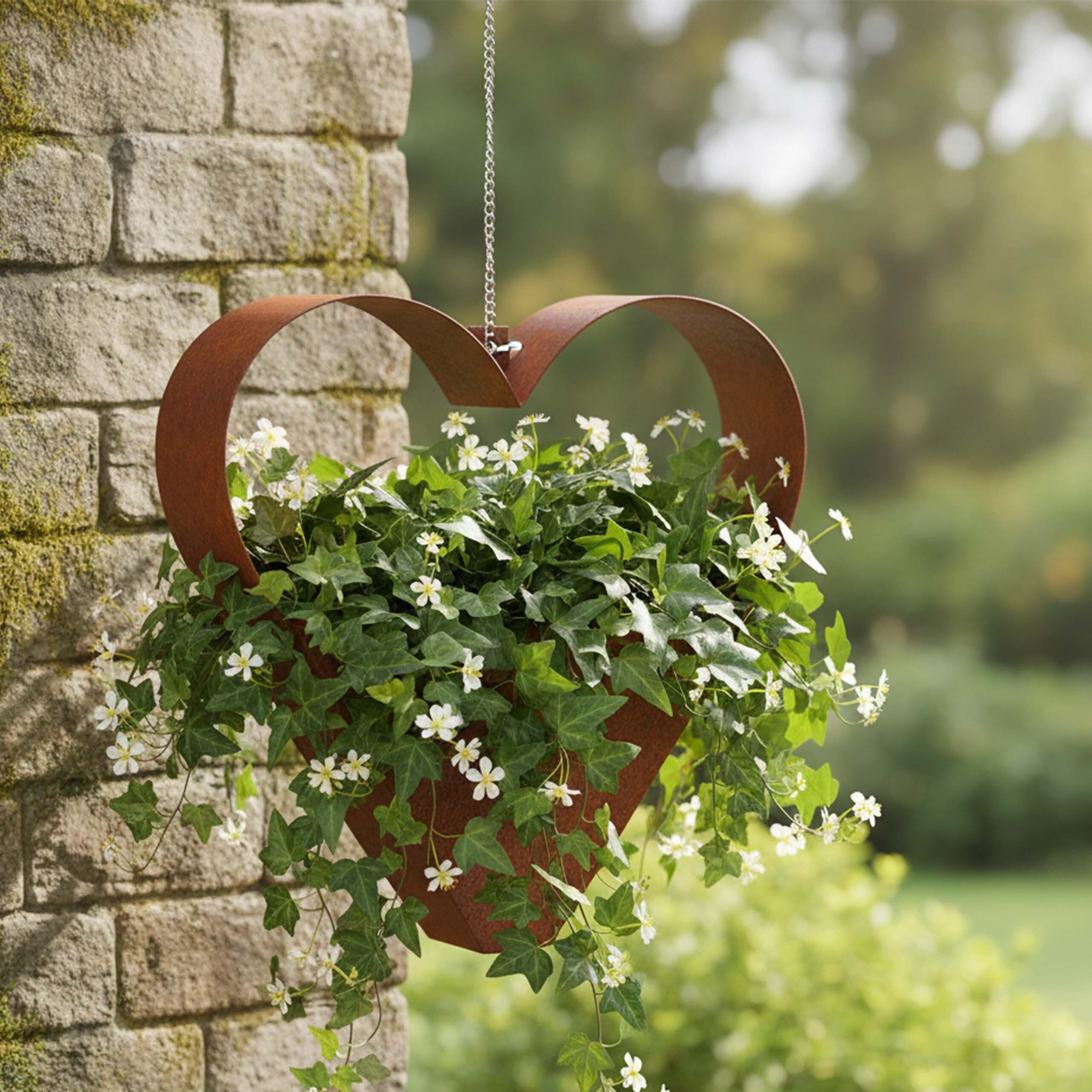 Relaxdays Gartendeko Rost, Metall, HxBxT: 27 x 27 x 10 cm, braun