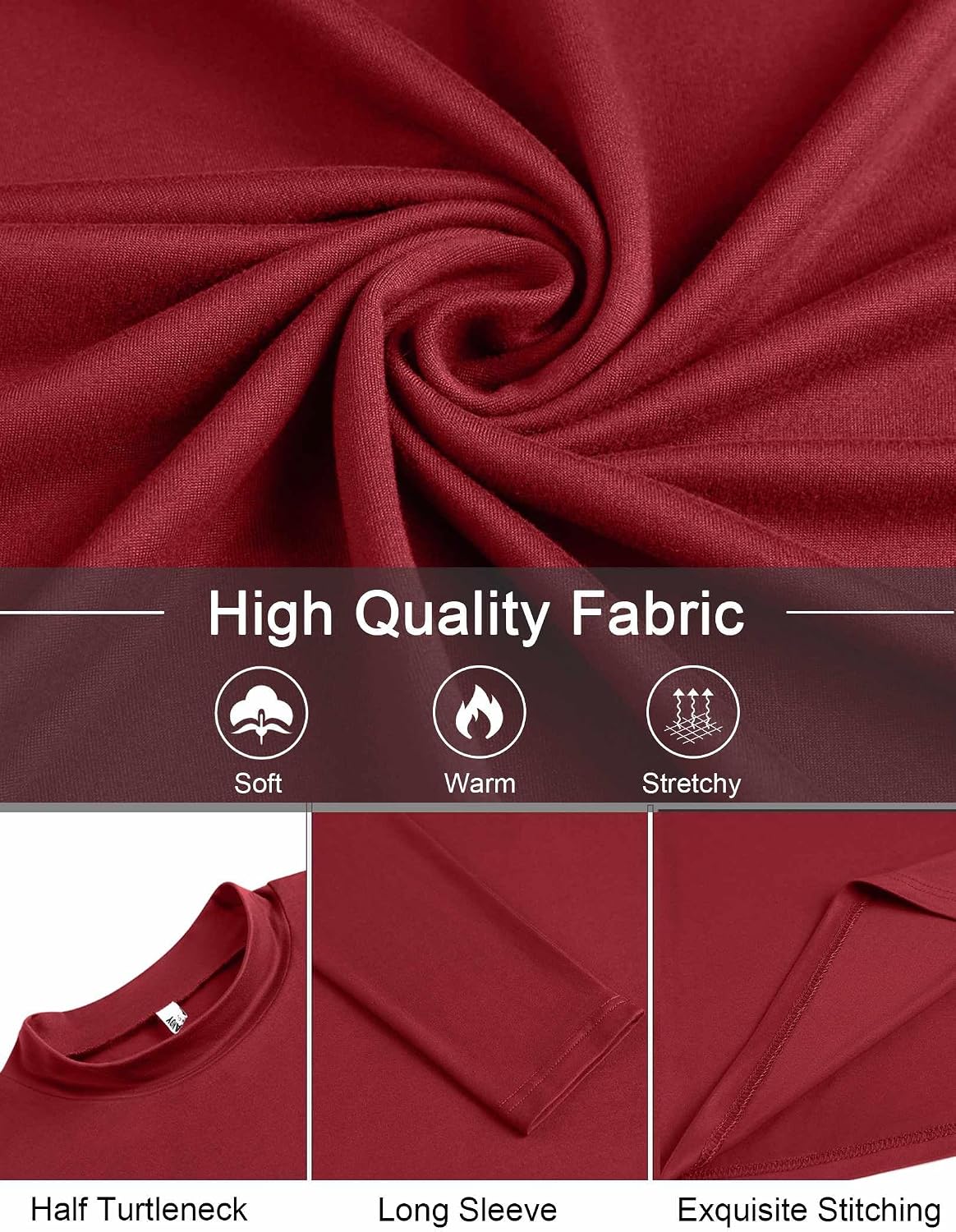 COOFANDY Mens Mock Turtleneck T-Shirts Long Sleeve Solid Color Tees Shirts Basic Casual Slim Fit Pullover T Shirts
