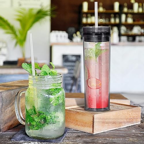 Miniatura 3 de 15 popotes de repuesto de plástico transparente reutilizable de 10 pulgadas, apto para frascos Mason de 24, 32 y 40 onzas, vasos, popotes