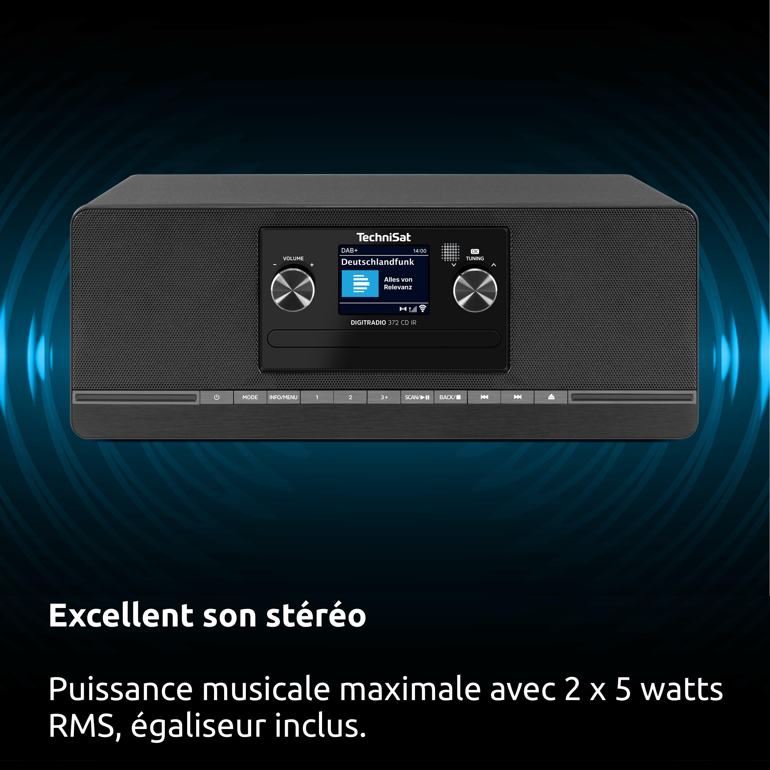 TechniSat DIGITRADIO 372 CD IR – Radio Internet stéréo avec Dab+, FM