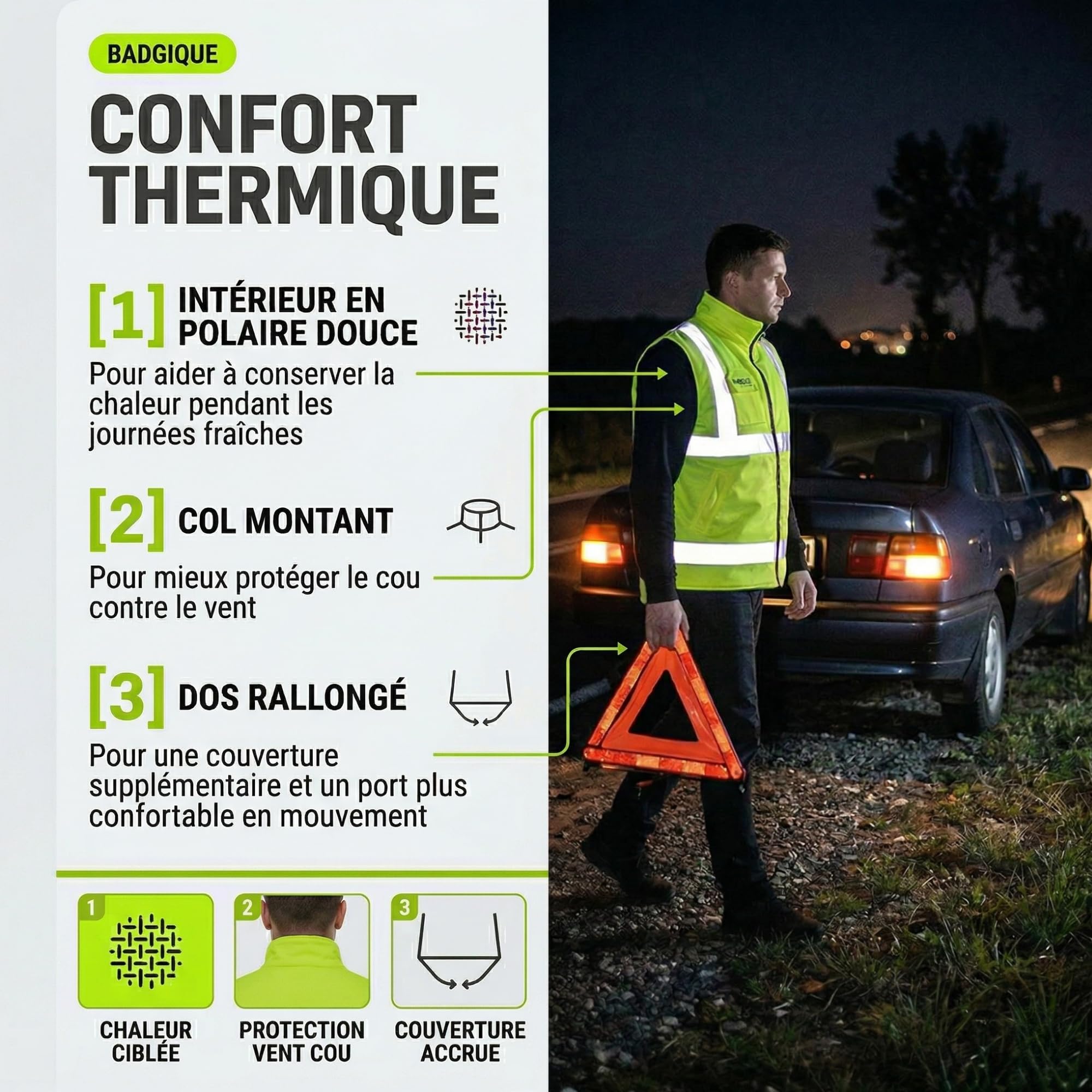 NEO TOOLS Gilet de Sécurité Professionnel 2en1 en Polaire, Coupe-vent et Imperméable ou ensemble avec Pantalon Imperméable - Taille. S-3XL pour Hommes | Réversibles, Réfléchissants d'un Côté