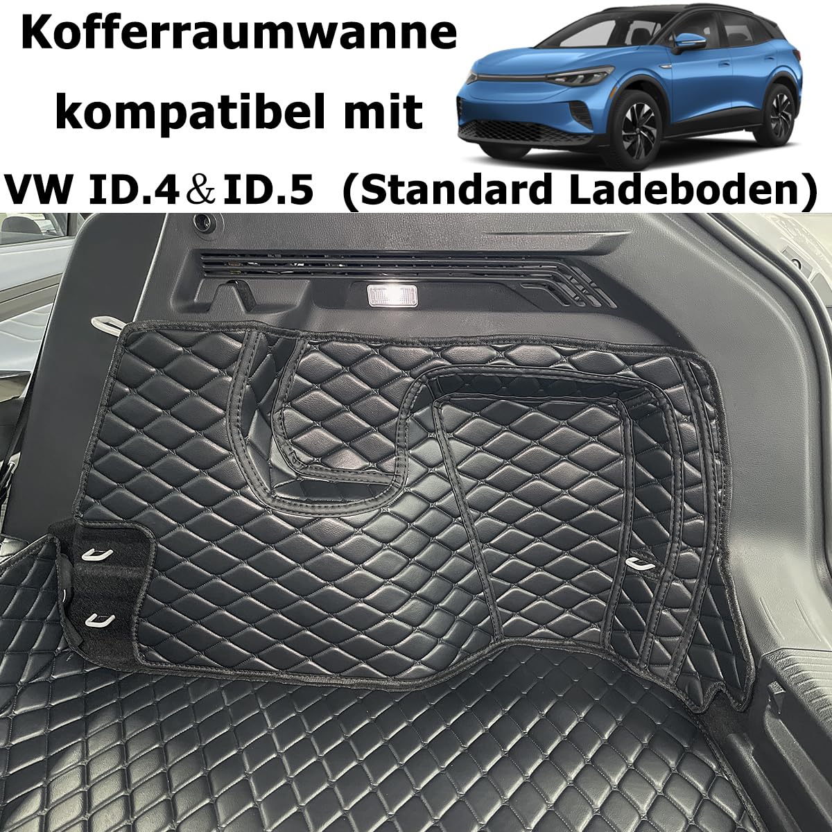 Kofferraumwanne für VW ID.4 Standard Ladeboden 2020-2026 ＆ID.5 | Wichtiger Hinweis: Zubehör passt Nicht in variablen (verstellbaren) Ladeboden