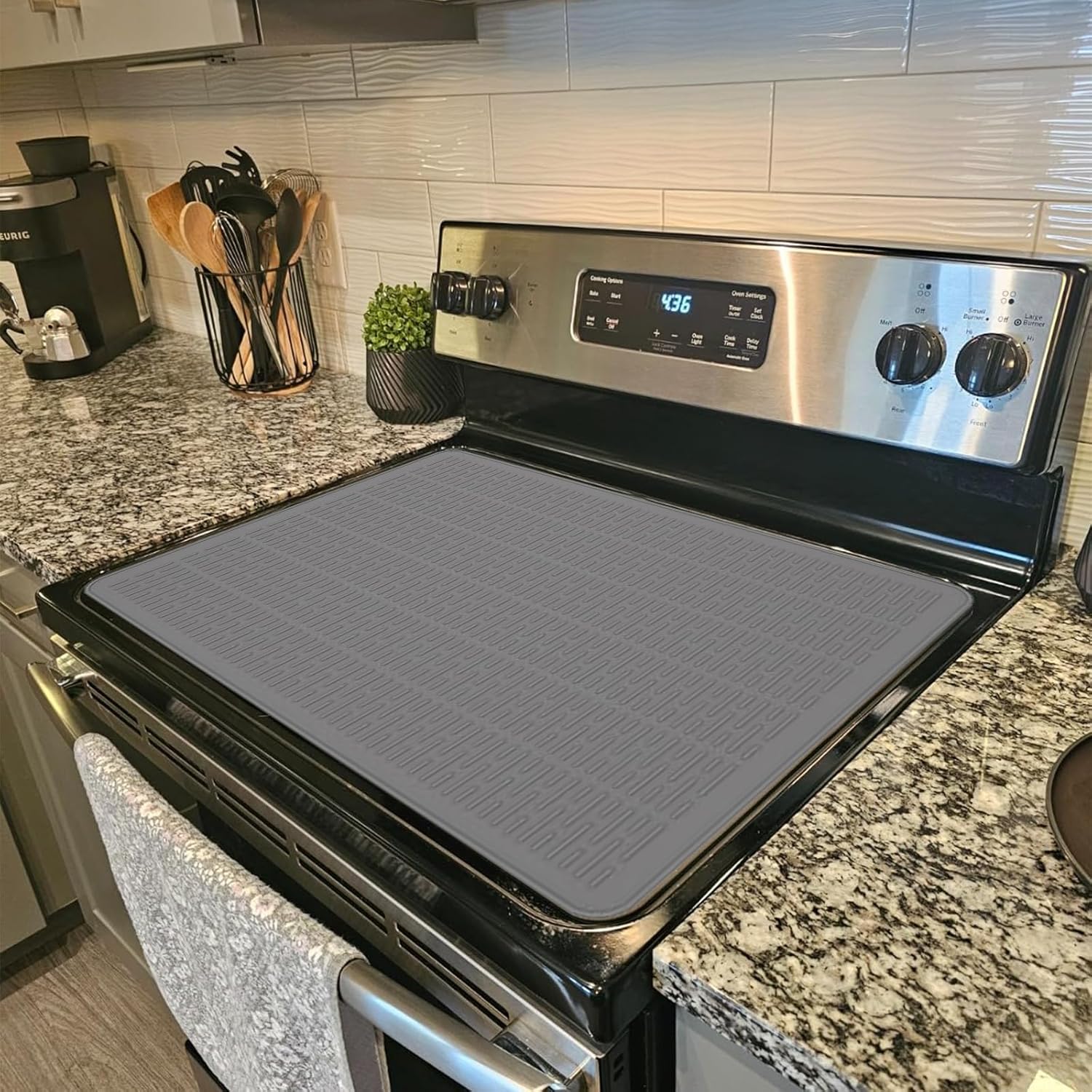Stove Top Cover for Electric Stove – Silicone Stove Mat for Glass Top Stove,28×20 inch Heat Resistant Glass Cooktop Cover,Dish Drying Mats for Kitchen (Grey) Stove Top Cover for Electric Stove – Silicone Stove Mat for Glass Top Stove,28×20 inch Heat Resistant Glass Cooktop Cover,Dish Drying Mats for Kitchen (Grey)