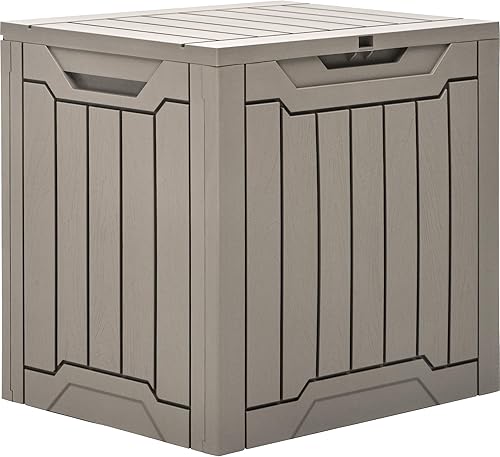 Vista 18 de Yitahome Caja de almacenamiento para exteriores de 30 galones, caja de almacenamiento para exteriores de resina impermeable para paquetes de entrega